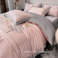 cotton bedsheets embroidered bedding set